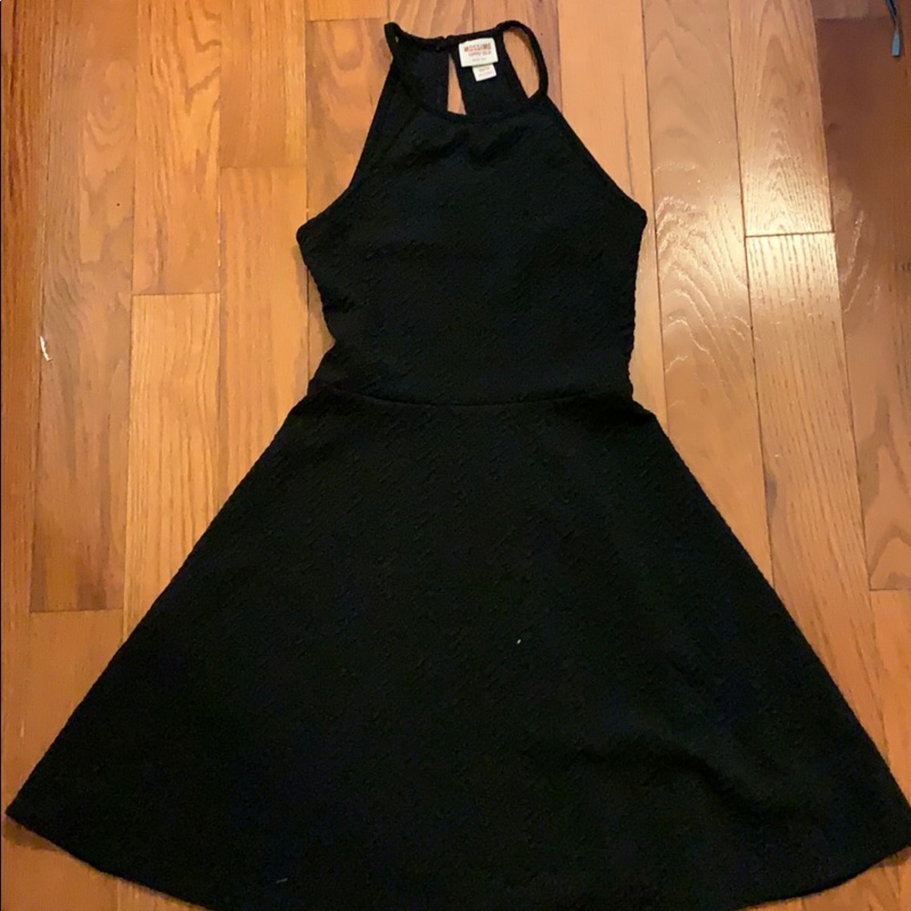 Black high neck dress